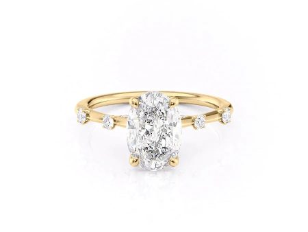 The Serena Set With A 4.5 Carat Oval Moissanite Cheap