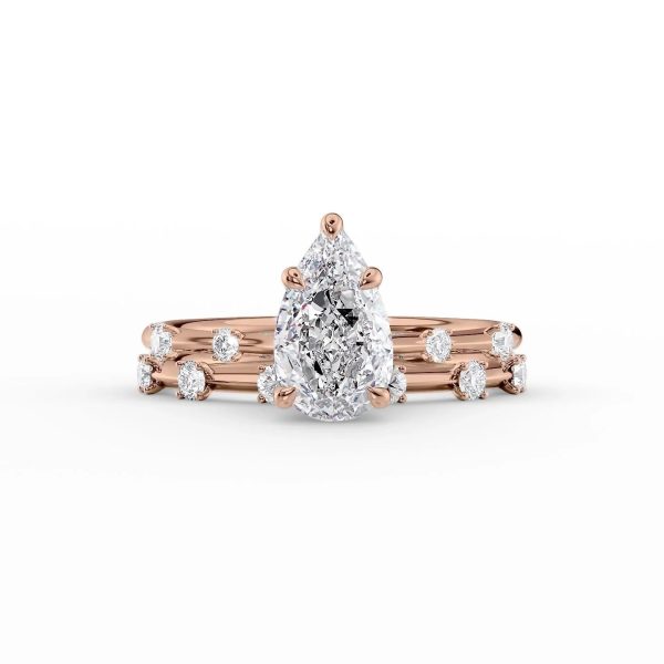 The Serena Set With A 4 Carat Pear Moissanite Online Sale