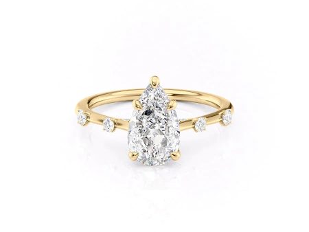 The Serena Set With A 2 Carat Pear Moissanite on Sale