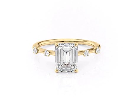 The Serena Set With A 3 Carat Emerald Moissanite Online