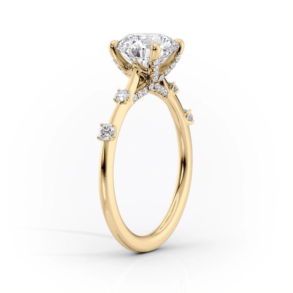 The Serena Set With A 3.5 Carat Round Moissanite Hot on Sale