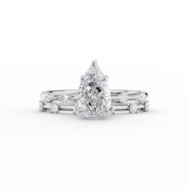 The Serena Set With A 3.5 Carat Pear Moissanite Sale