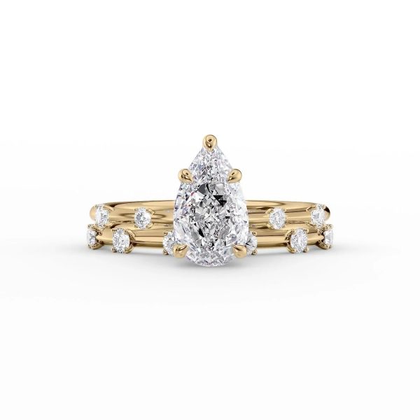 The Serena Set With A 4.5 Carat Pear Moissanite Online now