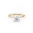 The Serena Set With A 3.5 Carat Round Moissanite Hot on Sale