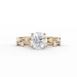 The Serena Set With A 3.5 Carat Round Moissanite Hot on Sale